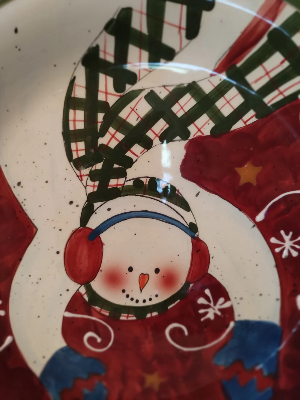Certified International Red Snowman Holiday Serving Plate